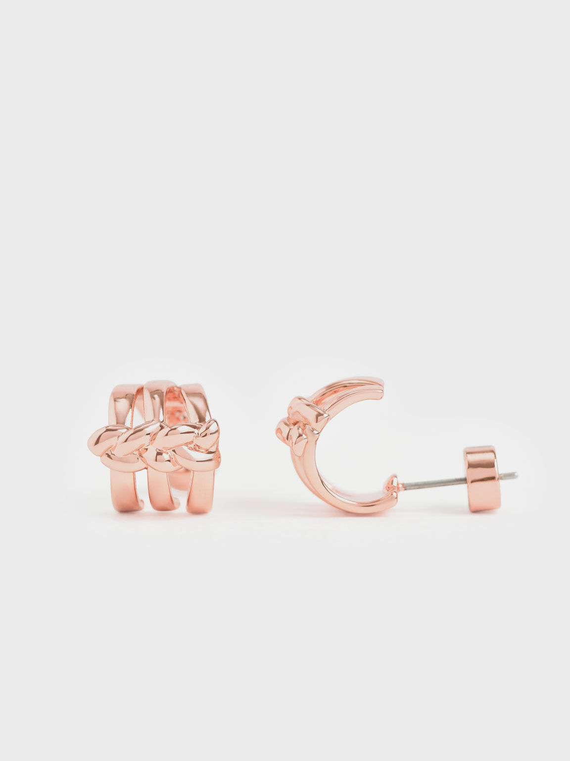 Sculptural Stud Earrings, Rose Gold, hi-res