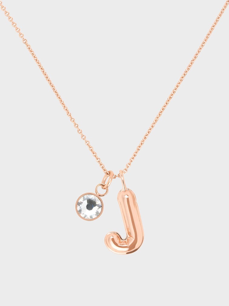 Alphabet 'J' Charm, Rose Gold, hi-res