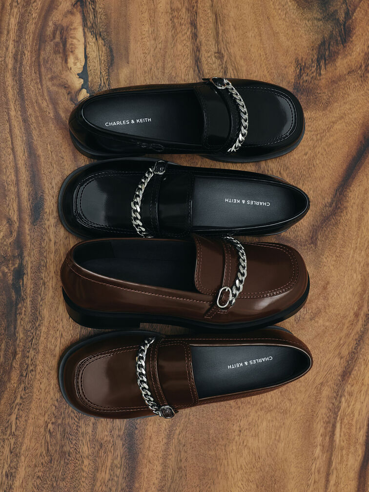 Georgie Chain Loafers, Black Box, hi-res
