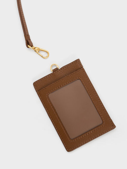 Side Zip Card Holder, Chocolate, hi-res