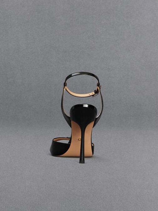 Leather Ankle-Strap Pumps, Black Box, hi-res