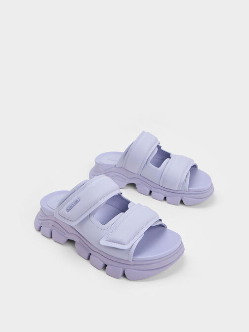 Dash 運動風厚底拖鞋, 紫丁香色, hi-res