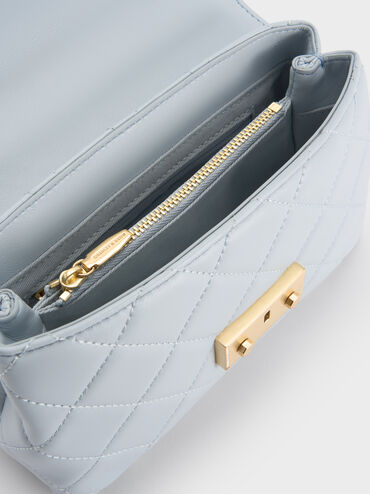 Alva Quilted Top Handle Bag, Sea Salt Blue, hi-res