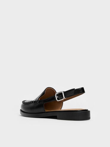 Gale Slingback Loafers, Black, hi-res