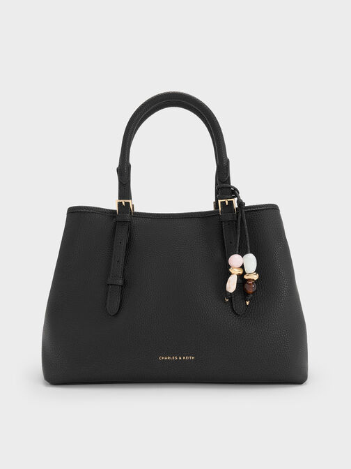 Baral Bead-Charm Tote Bag, Black, hi-res