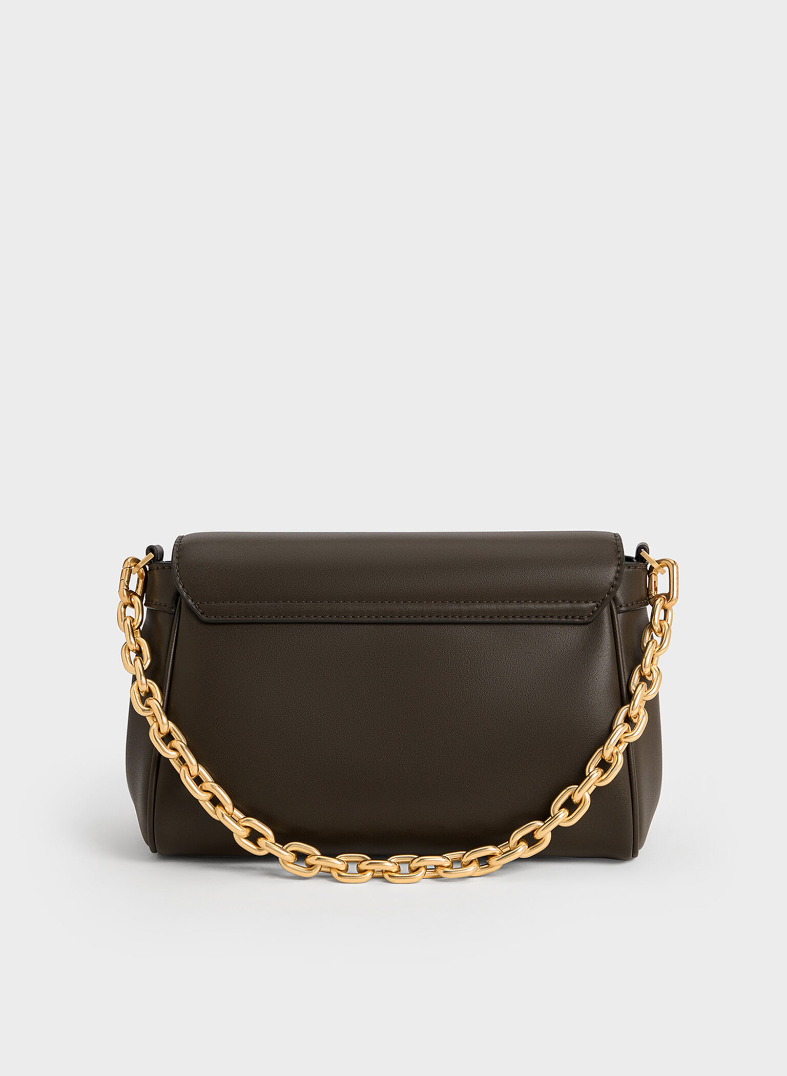 Calla Front Flap Chain-Handle Bag, Dark Moss, hi-res