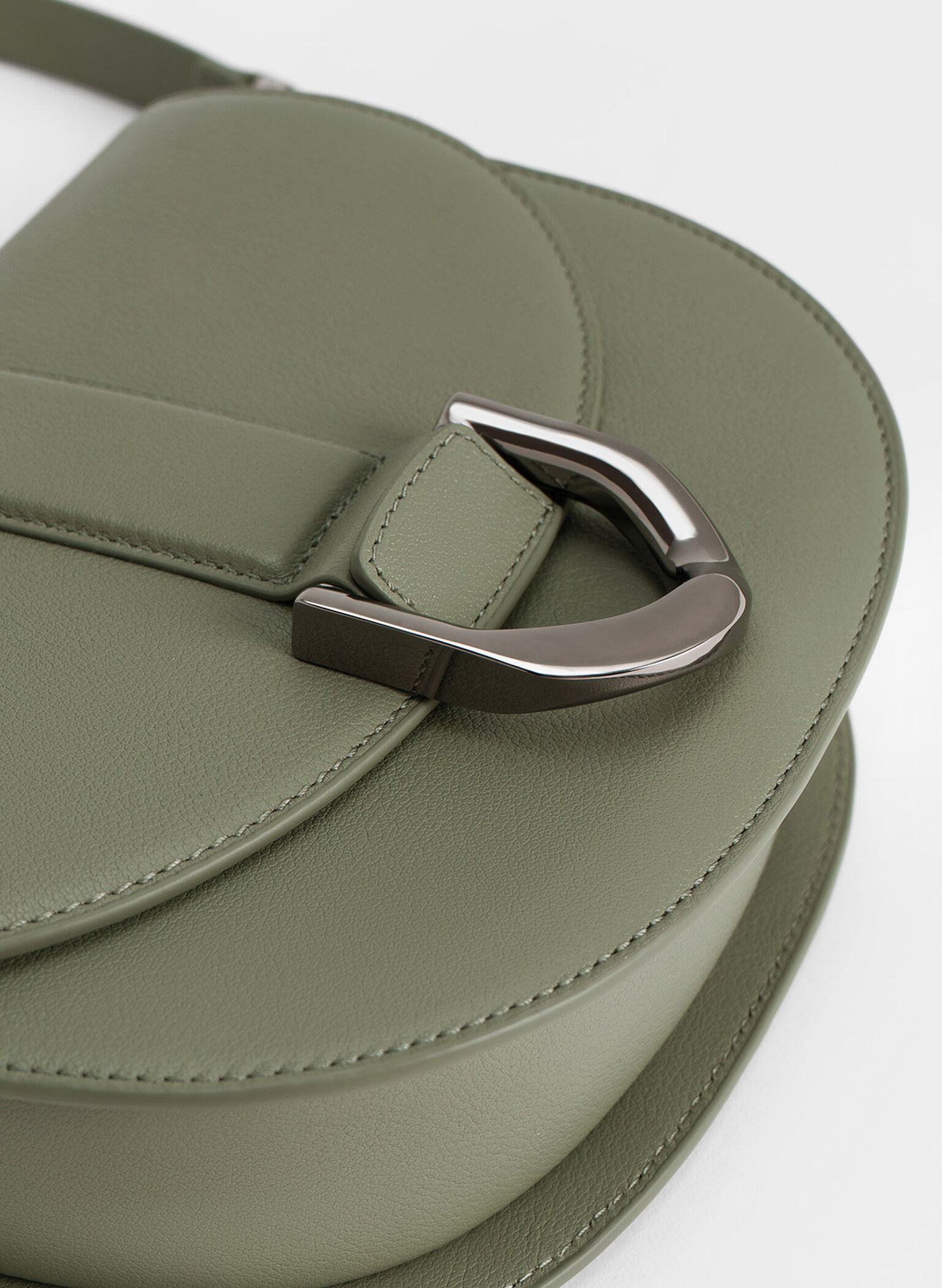 Gabine Leather Saddle Bag, Sage Green, hi-res