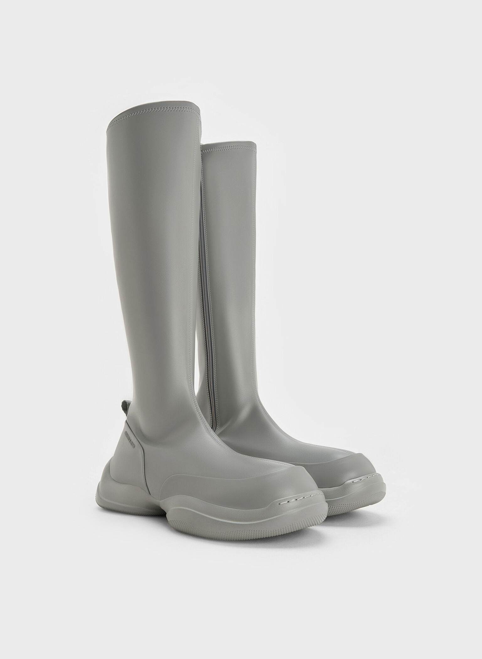 Casey Side-Zip Knee-High Boots, Grey, hi-res