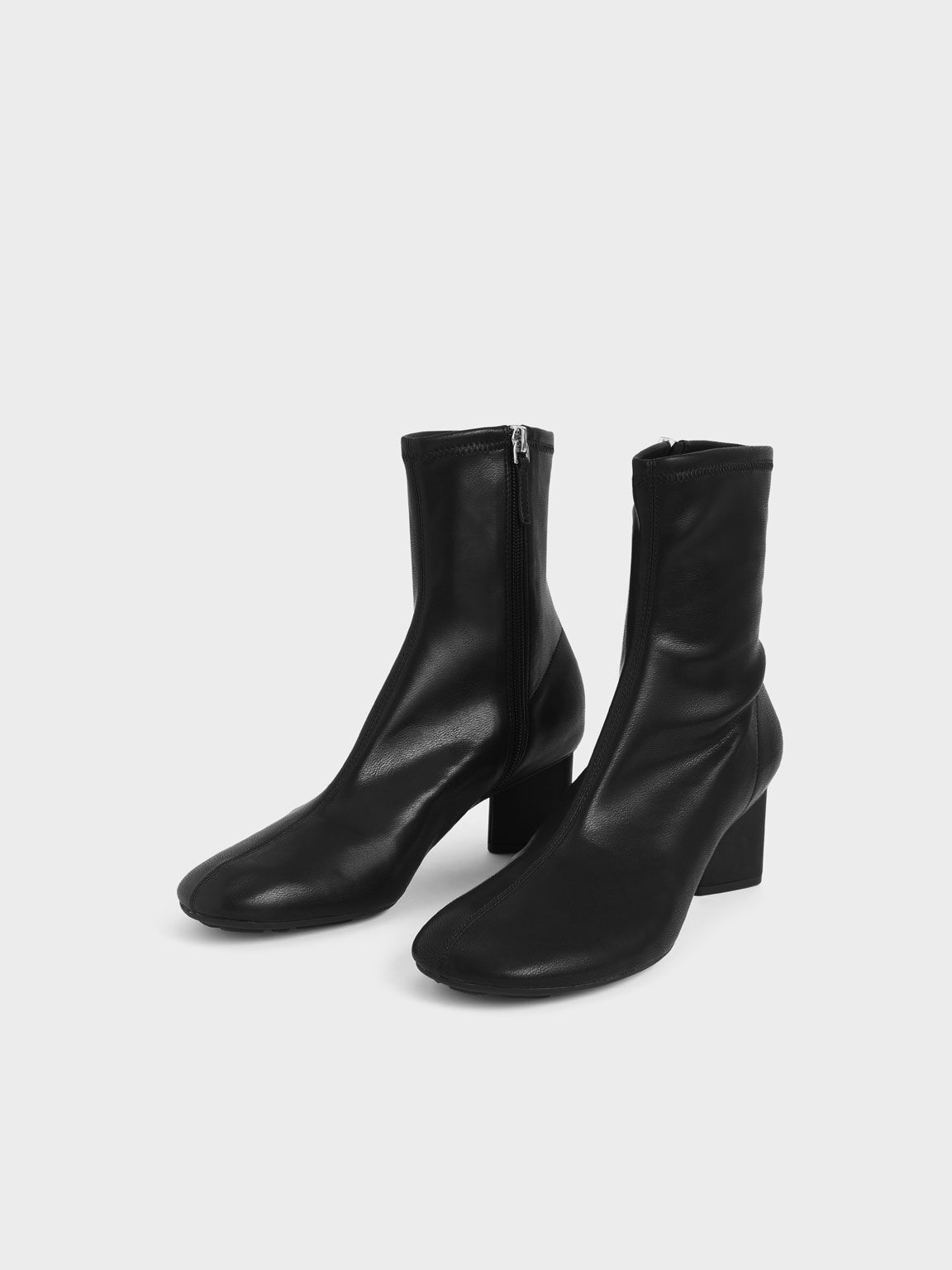 Blade Heel Ankle Boots, Black, hi-res