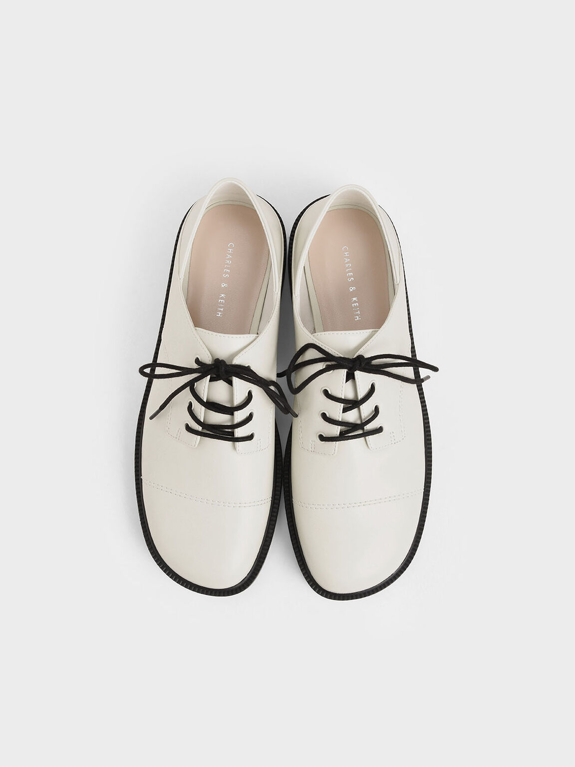 Chunky Sole Oxford Shoes, Chalk, hi-res