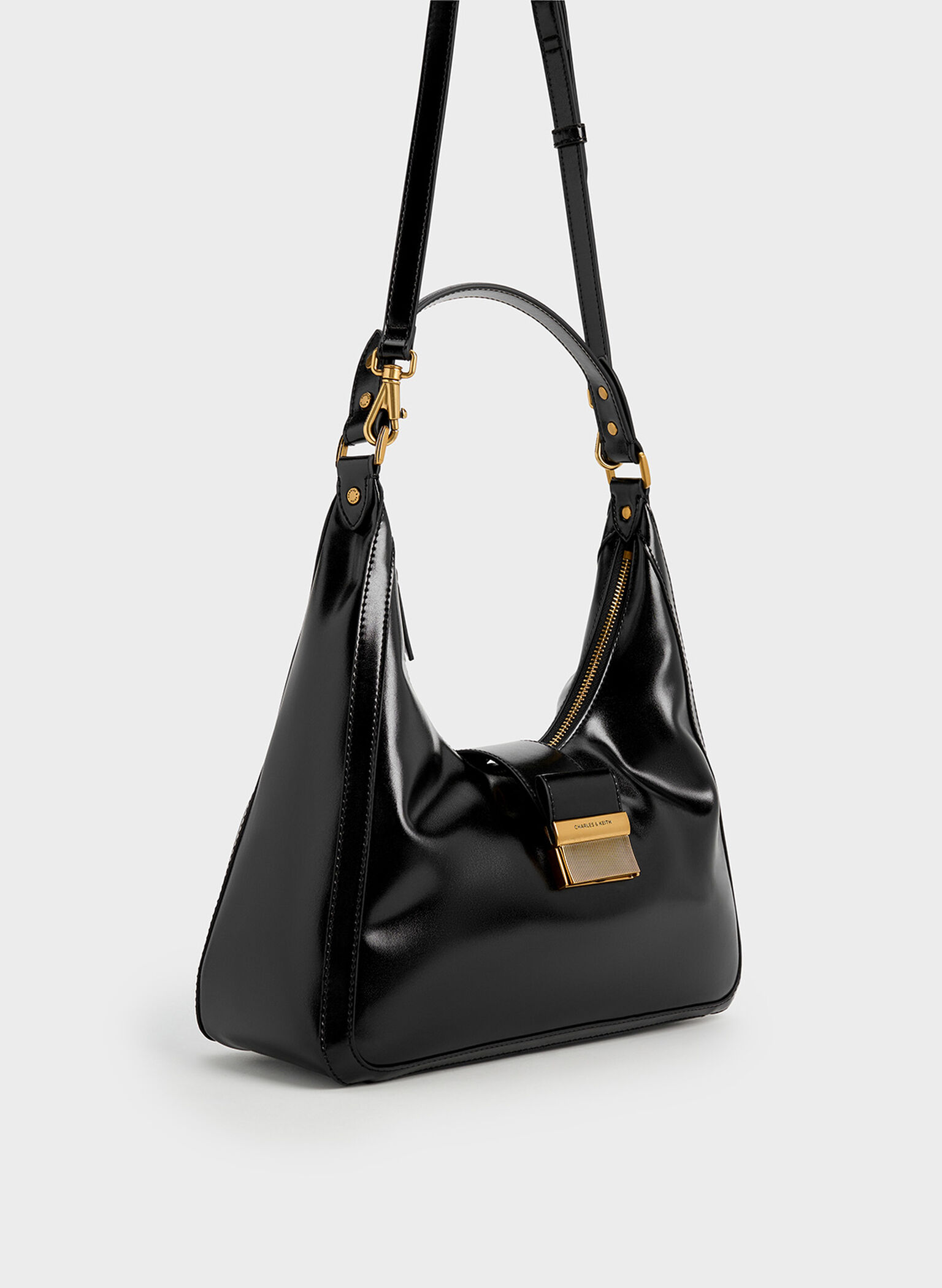 Charlot Hobo Bag, Black, hi-res