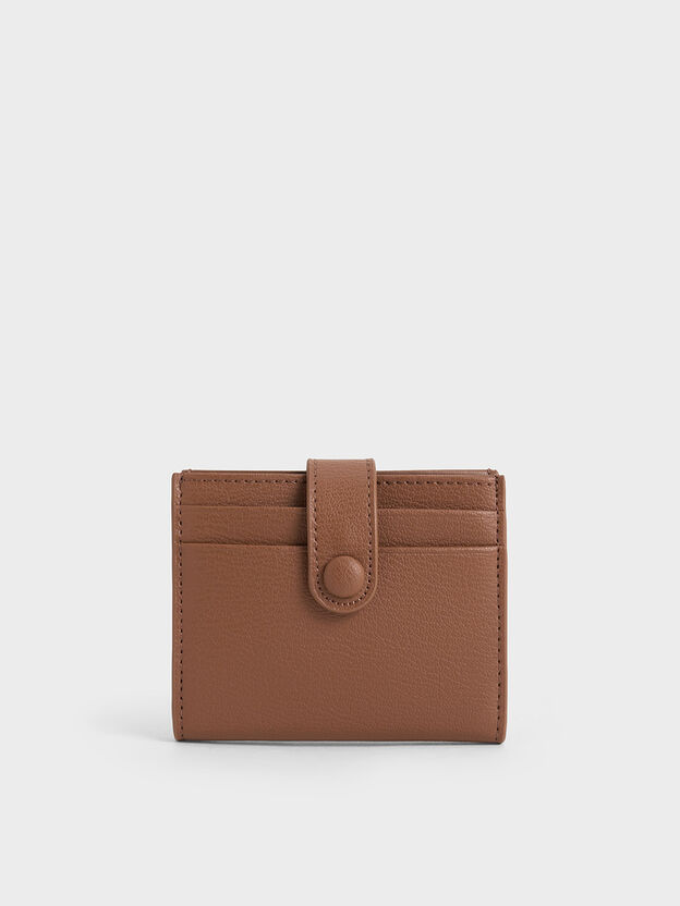 Bliss Snap Button Card Holder, Chocolate, hi-res