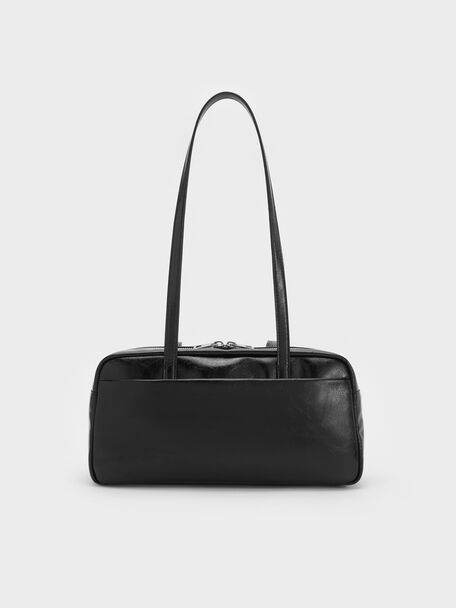 Atwood Chain Elongated Shoulder Bag, Noir, hi-res