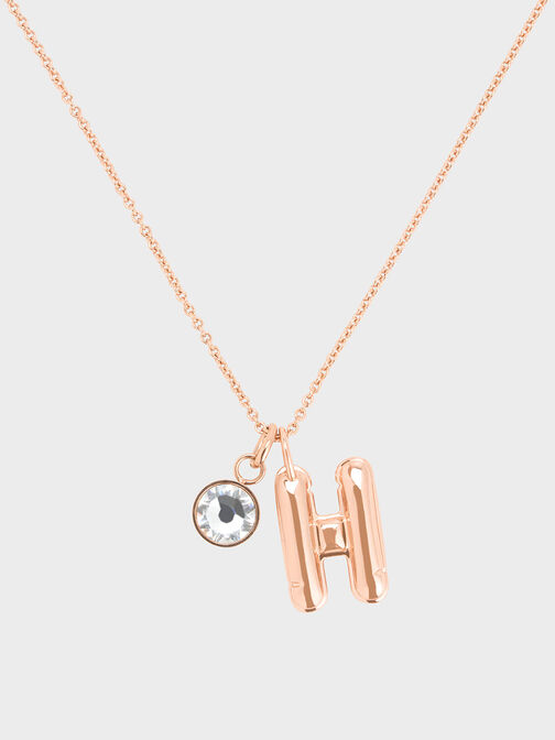 Alphabet 'H' Charm, Rose Gold, hi-res