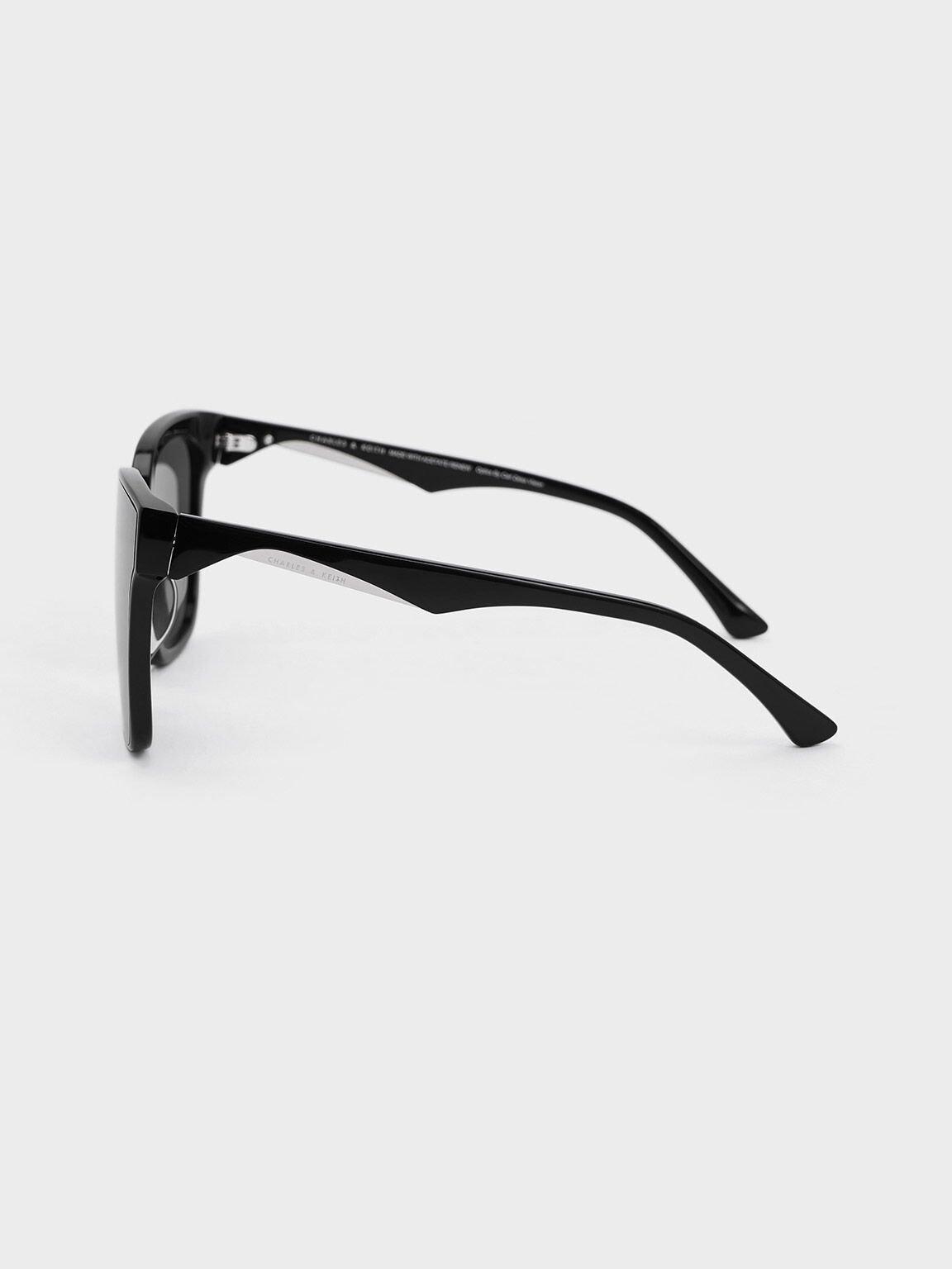 Black Freya Square Thick-Frame Sunglasses - Black - CHARLES & KEITH CA