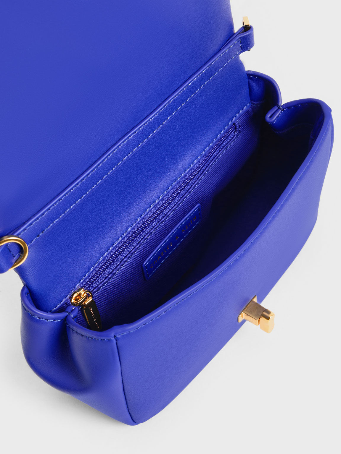 Iva 波浪絎縫手提包, 鈷藍色, hi-res