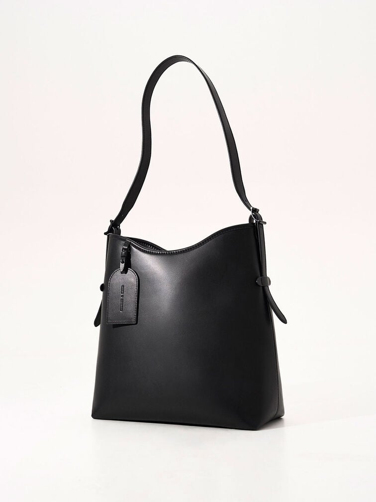 Black Naomi Slouchy Hobo Bag - CHARLES & KEITH SG