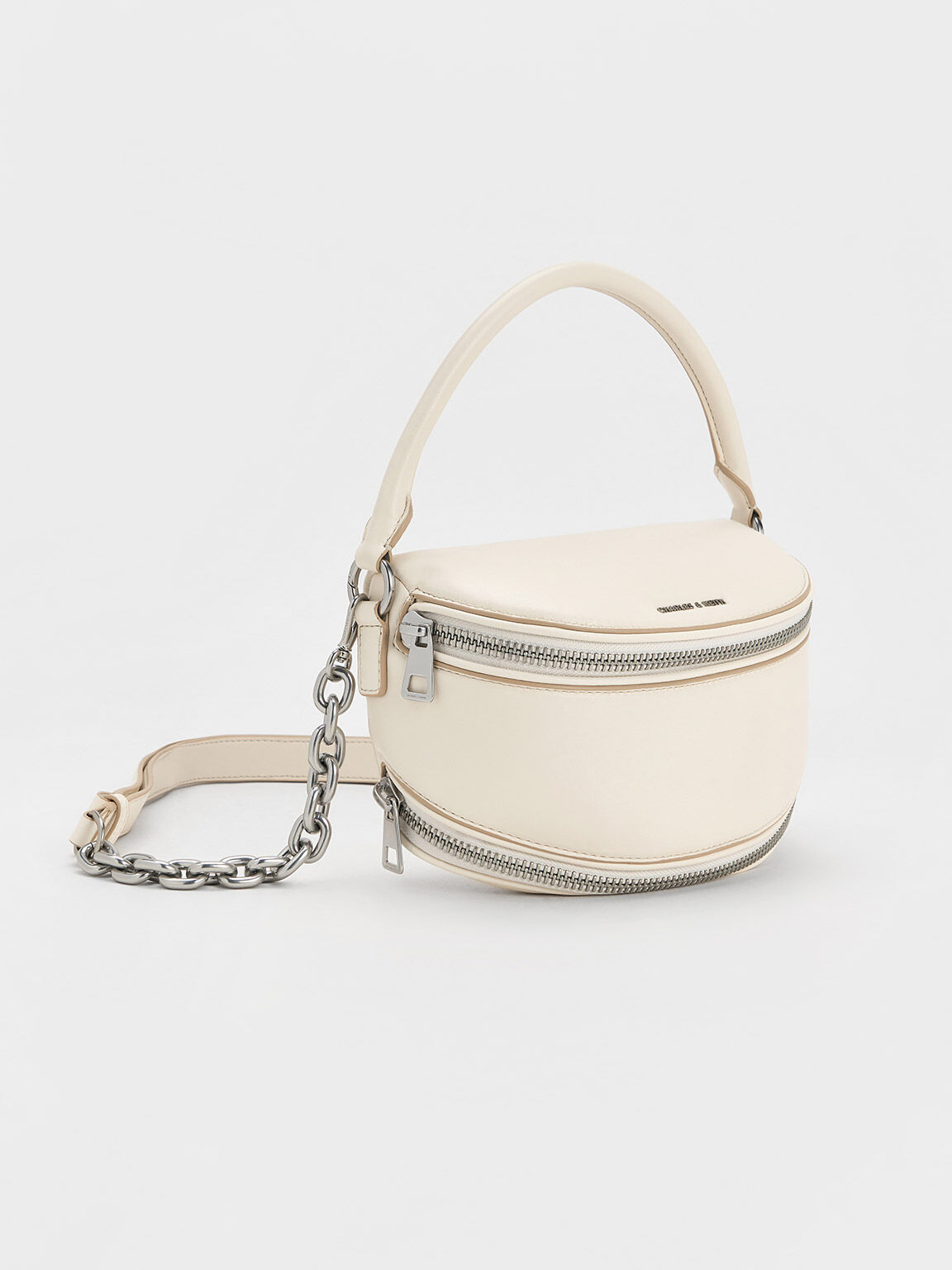 Saskia Multi Zip Crossbody Bag Cream