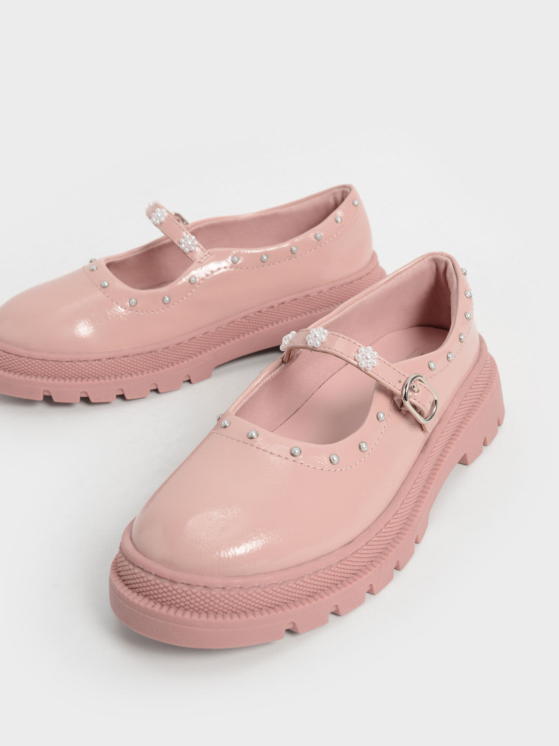 兒童橡膠厚底瑪莉珍鞋, 粉紅色, hi-res