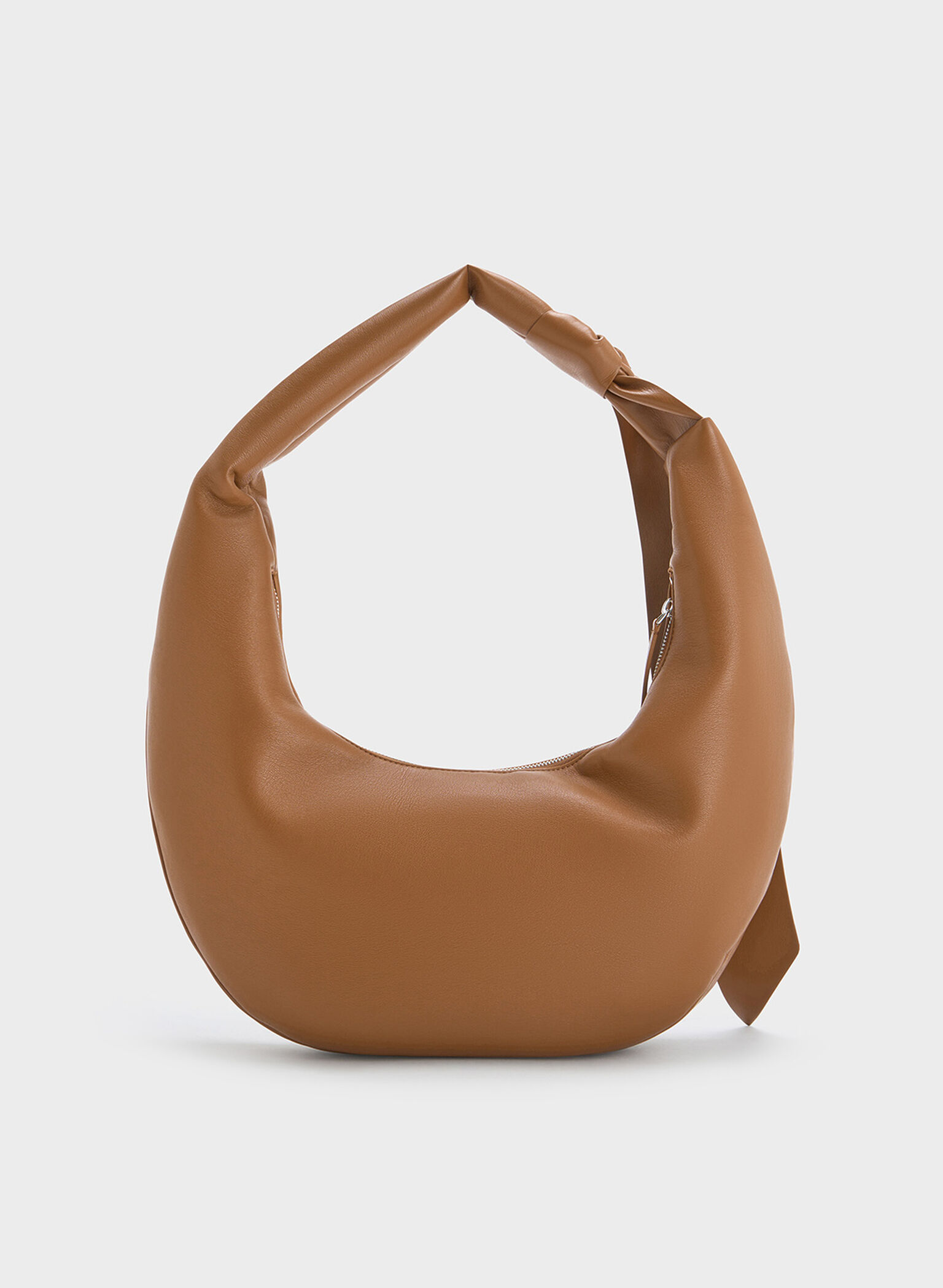Bolso hobo curvo anudado Toni, Marrón chocolate, hi-res