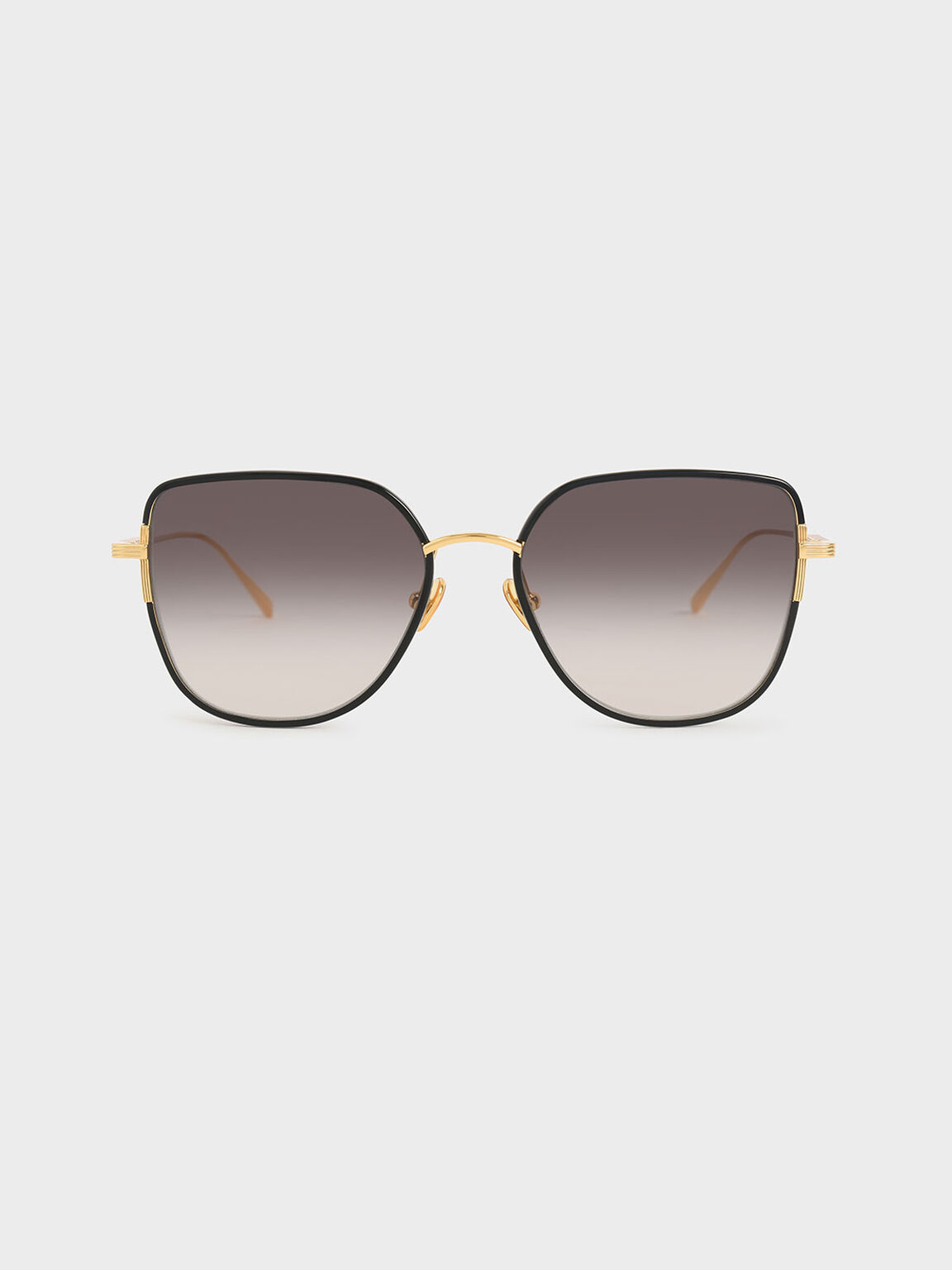 Black Panelled Temples Butterfly Sunglasses - CHARLES & KEITH US