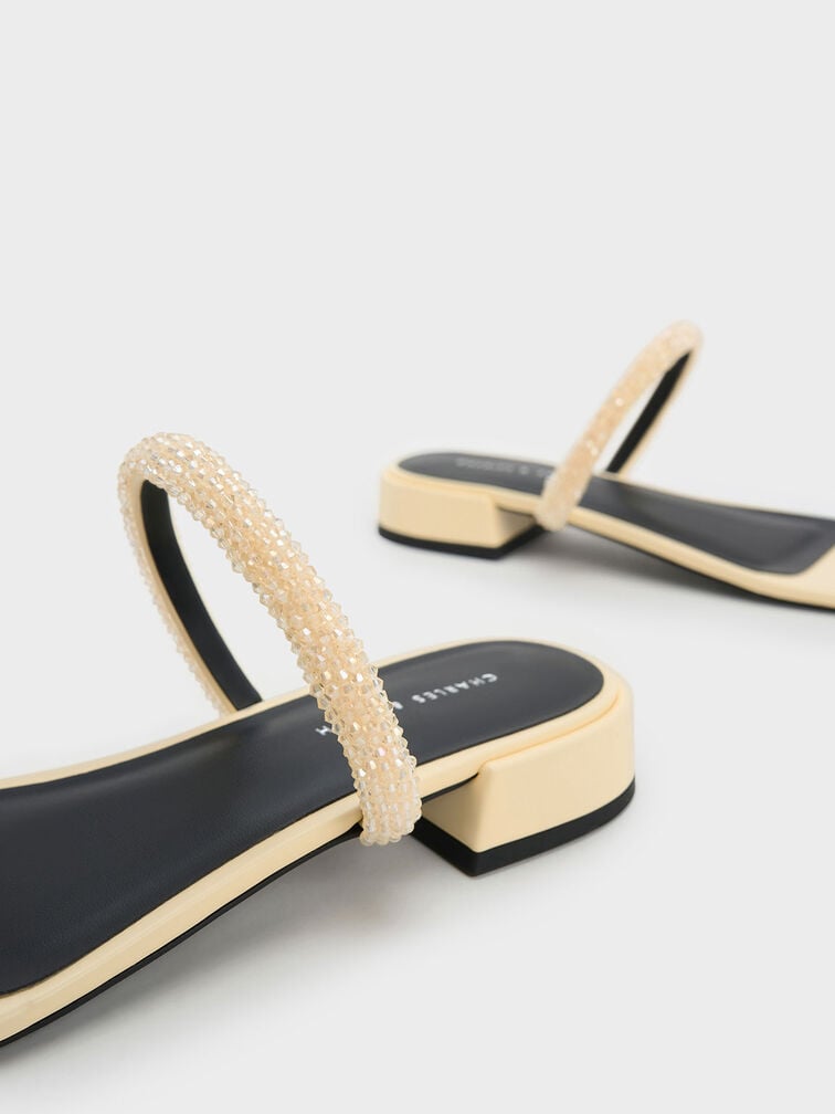 Beaded Toe-Ring Sandals, Butter, hi-res