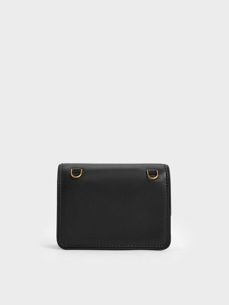 Lyla Knotted-Strap Wallet, Black, hi-res