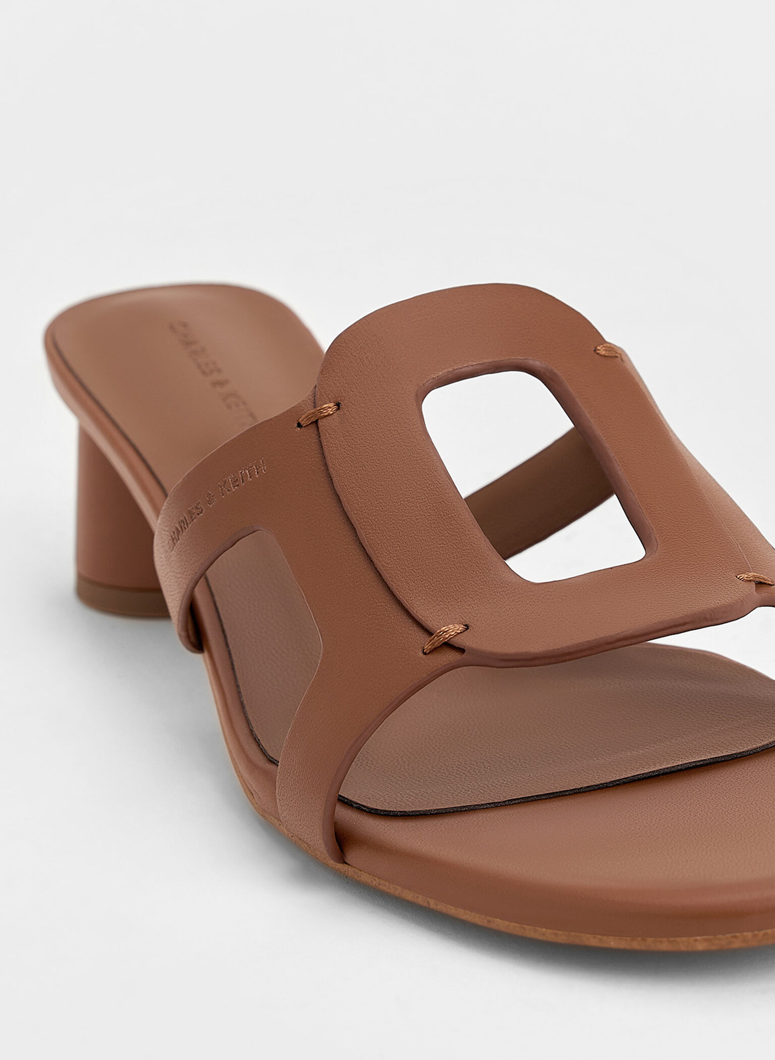 Easley Cut-Out Heeled Sandals, Caramel, hi-res