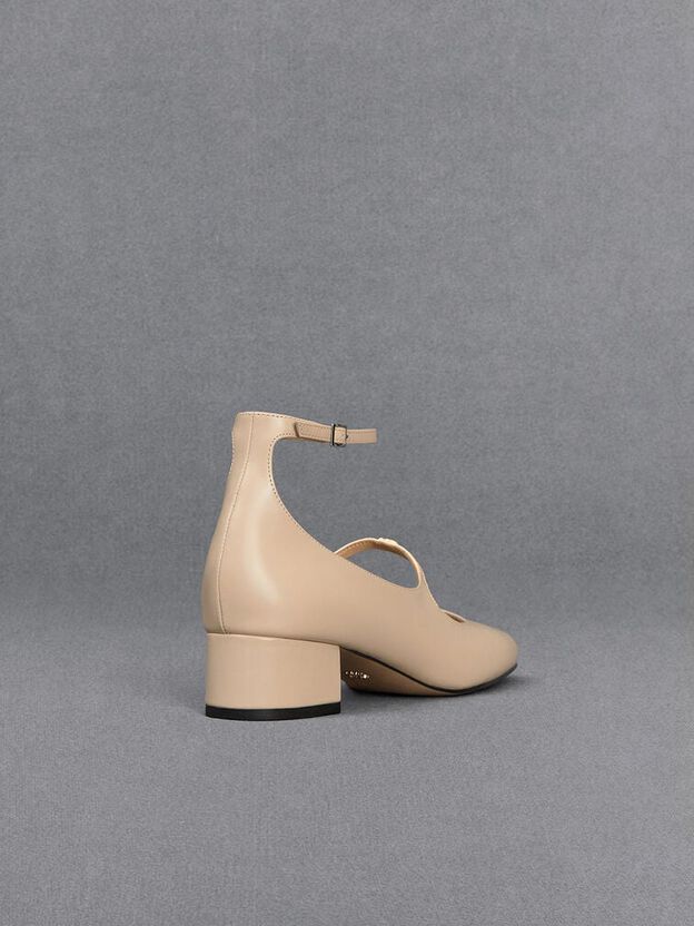Claire Leather Mary Jane Pumps, Beige, hi-res