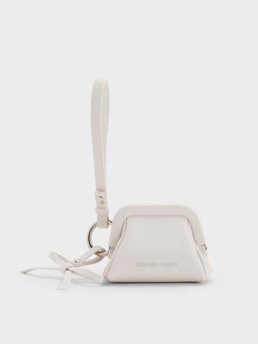 Bow Micro Bag Charm, Meringue White, hi-res