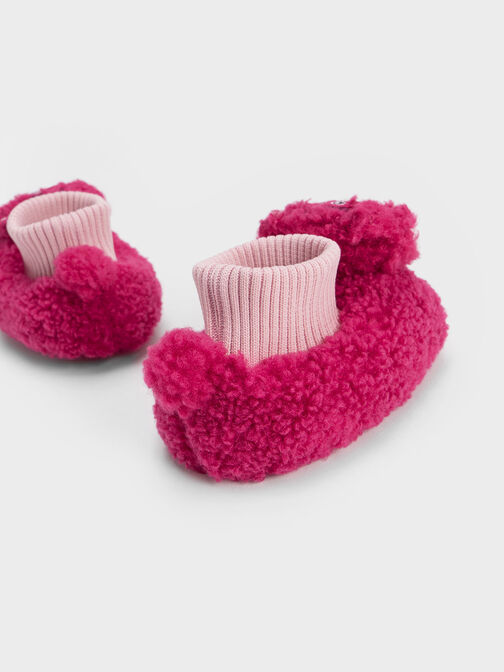 Girls' Lotso Furry Sock-Knit Boots, Pink, hi-res