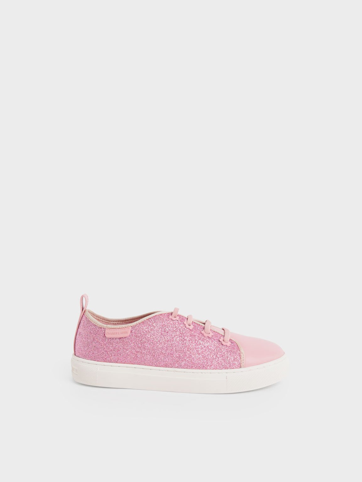 兒童金蔥厚底板鞋, 粉紅色, hi-res