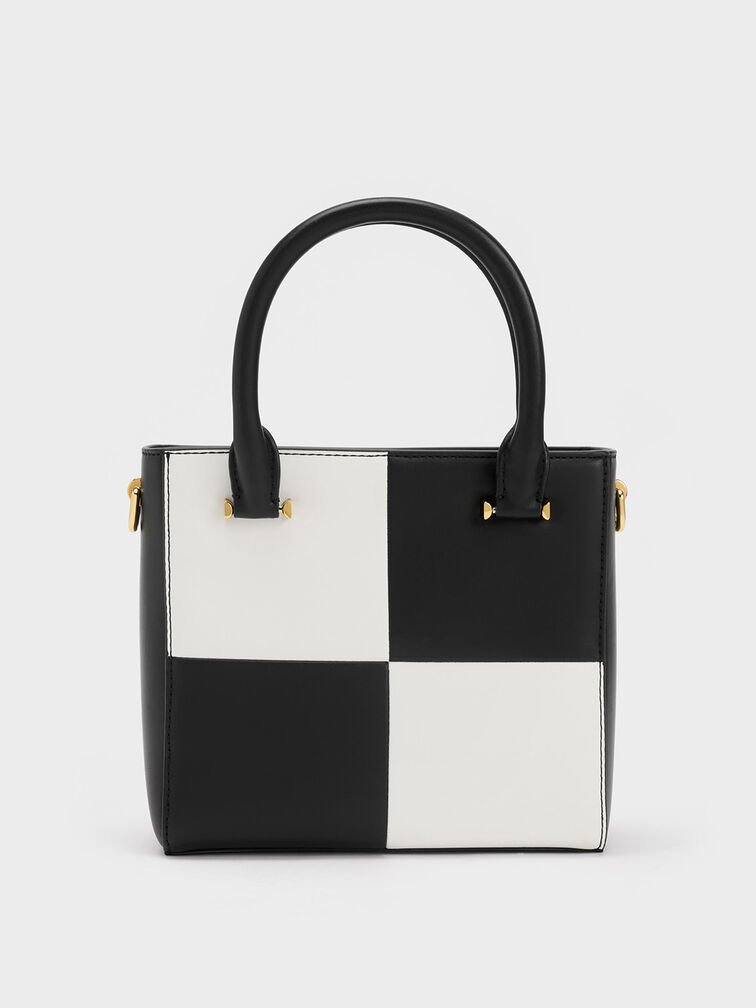 Charles & Keith - Women's Georgette Checkered Square Tote Bag, Multi, M