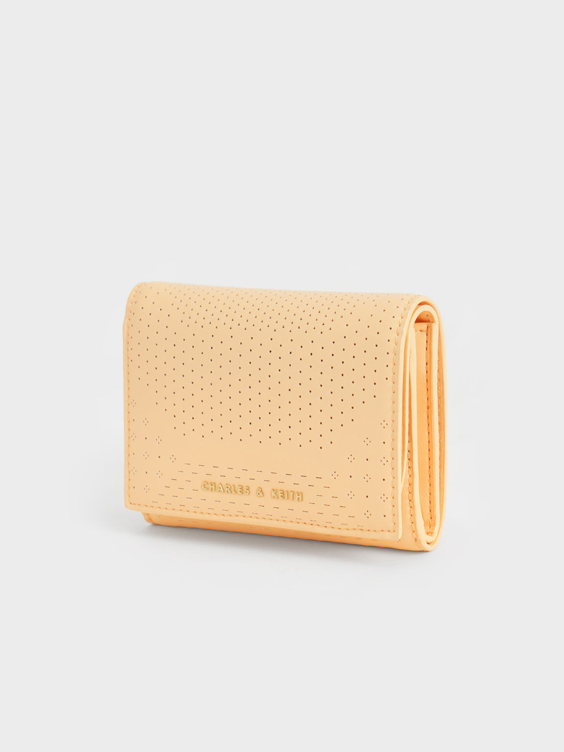 Lorain Perforated Wallet, Yellow, hi-res