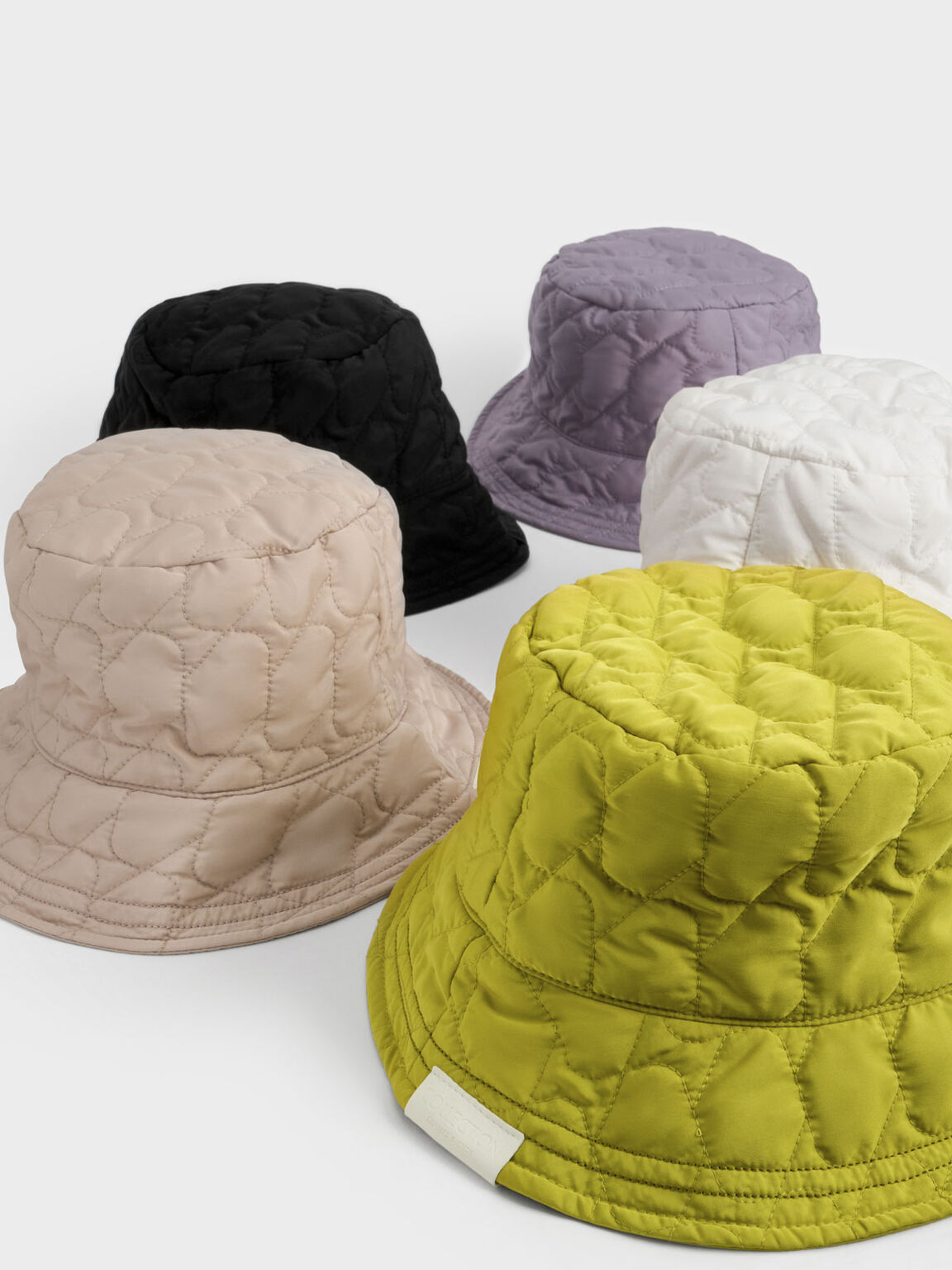 Nylon Textured Bucket Hat, White, hi-res