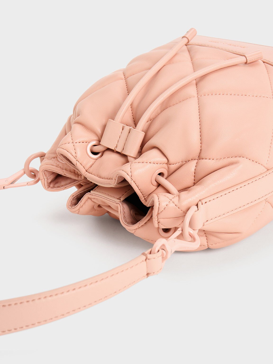 Pink Lin Quilted Bucket Bag CHARLES KEITH US