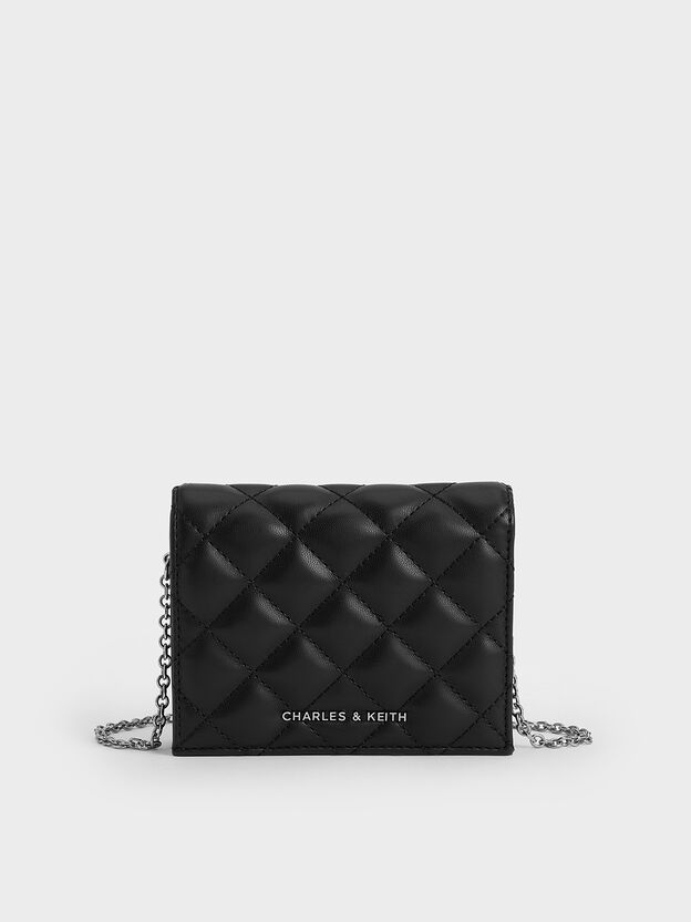 Cassia Bow Wallet On Chain, Black, hi-res