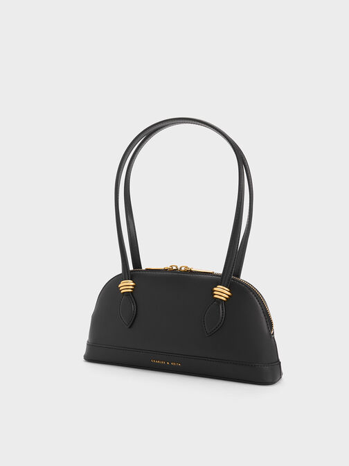 Trudy Elongated Handle Shoulder Bag, Black, hi-res