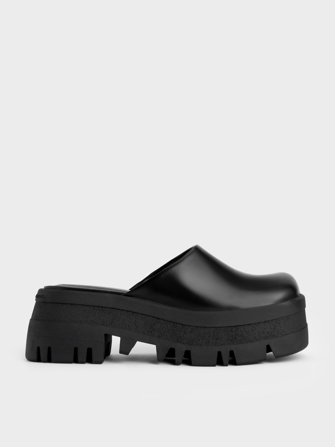 Rainier Platform Round-Toe Mules, Black, hi-res