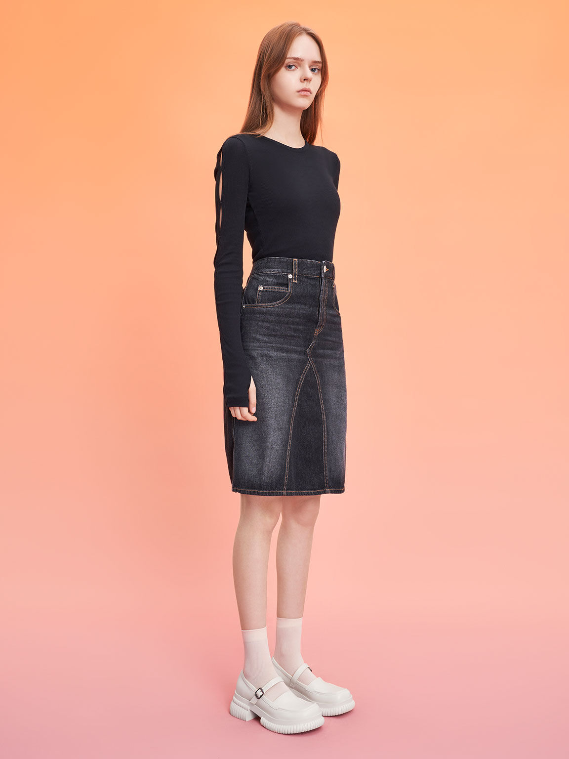 Buckled Mary Jane Loafers, Chalk, hi-res