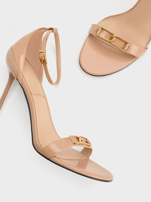 Gabine Leather Stiletto Heel Sandals, Nude, hi-res