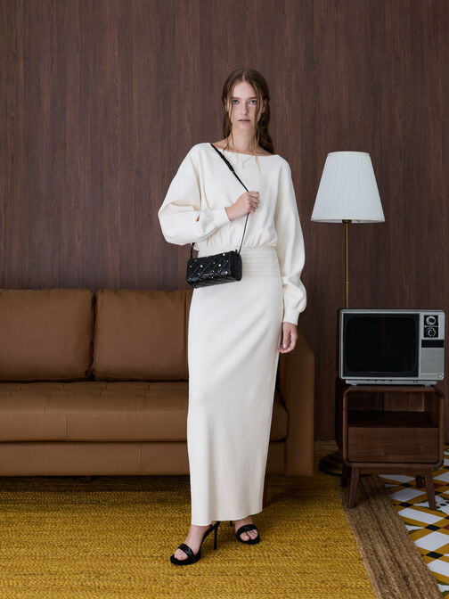 Janie Pearl-Embellished Quilted Shoulder Bag, Black, hi-res