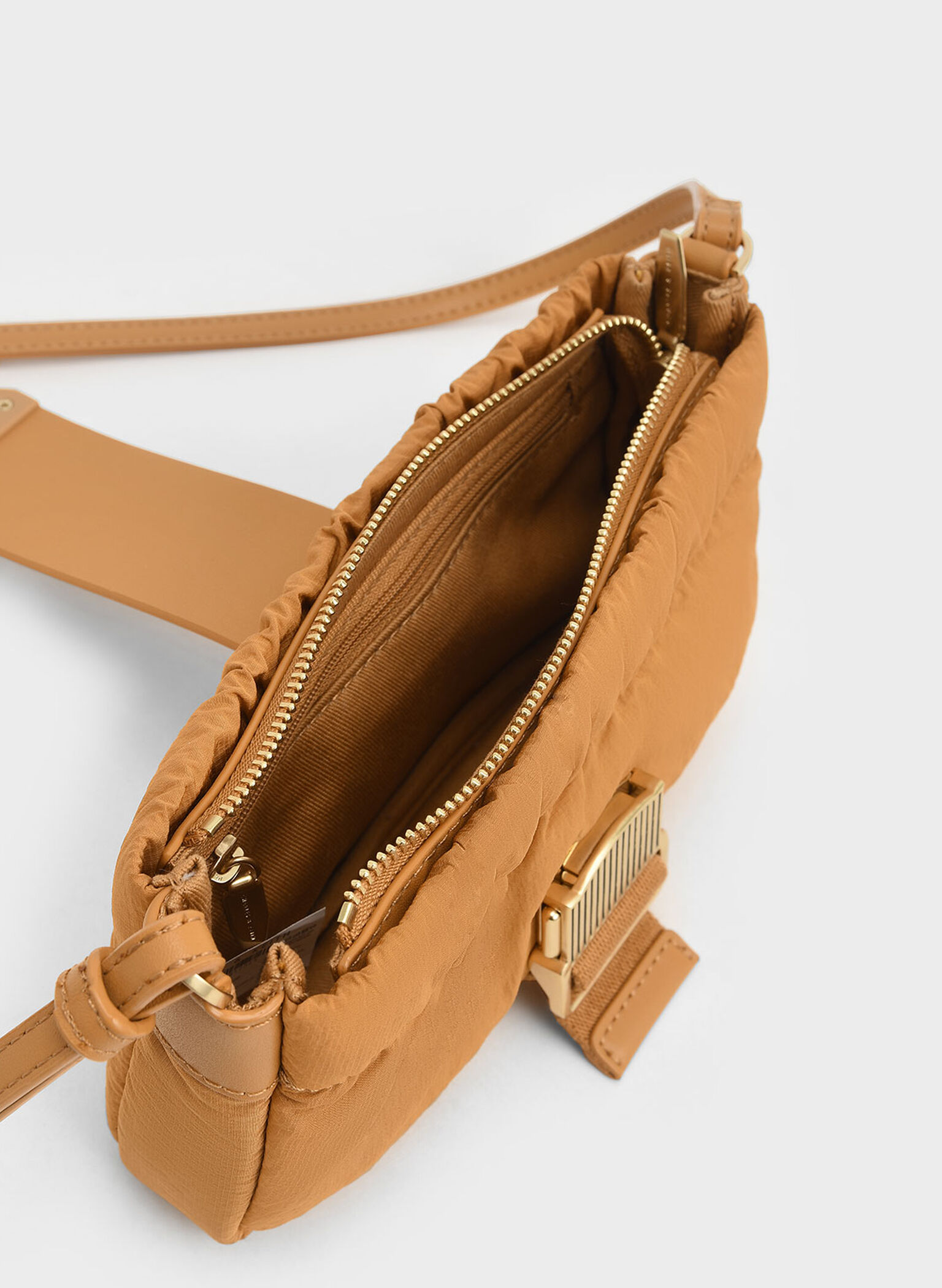Aspen Ruched Phone Pouch, Orange, hi-res