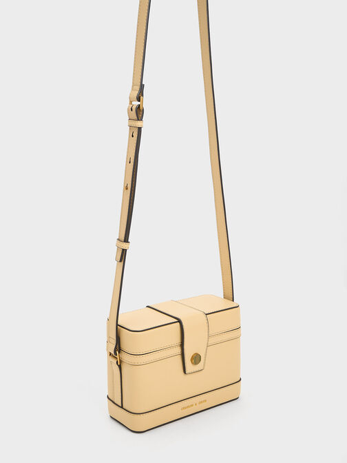 Bronte 箱型斜背包, 米黃色, hi-res