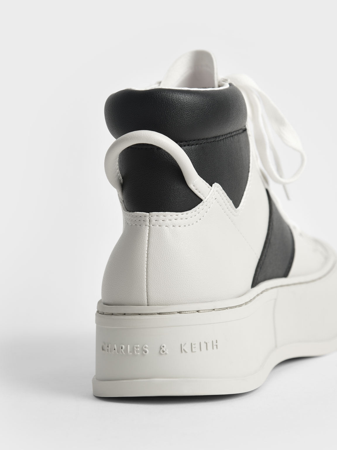 Two-Tone High-Top Sneakers, Black Textured, hi-res