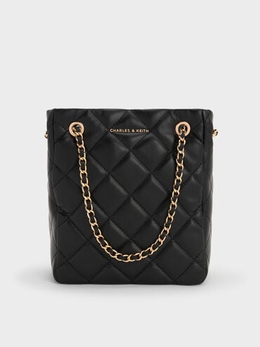 Alva Quilted Braided-Strap Shoulder Bag, Black, hi-res
