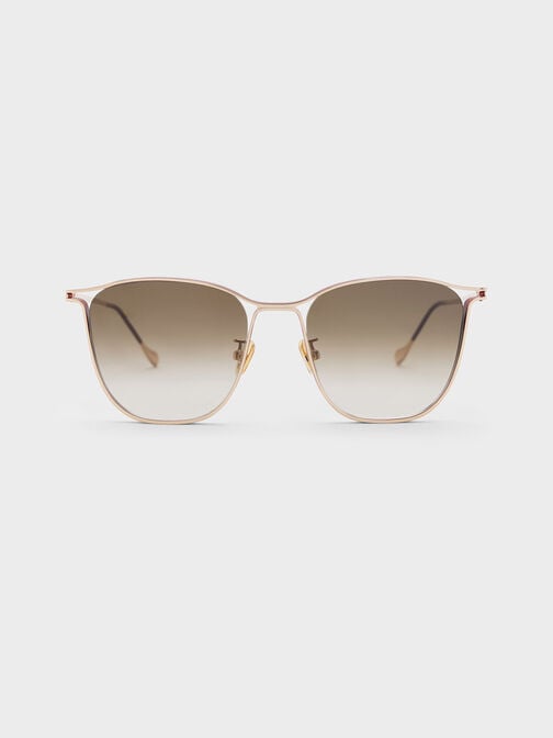 Wire Frame Butterfly Sunglasses, Burgundy, hi-res
