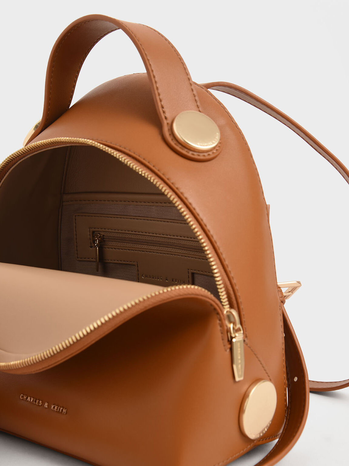 charles and keith backpack brown