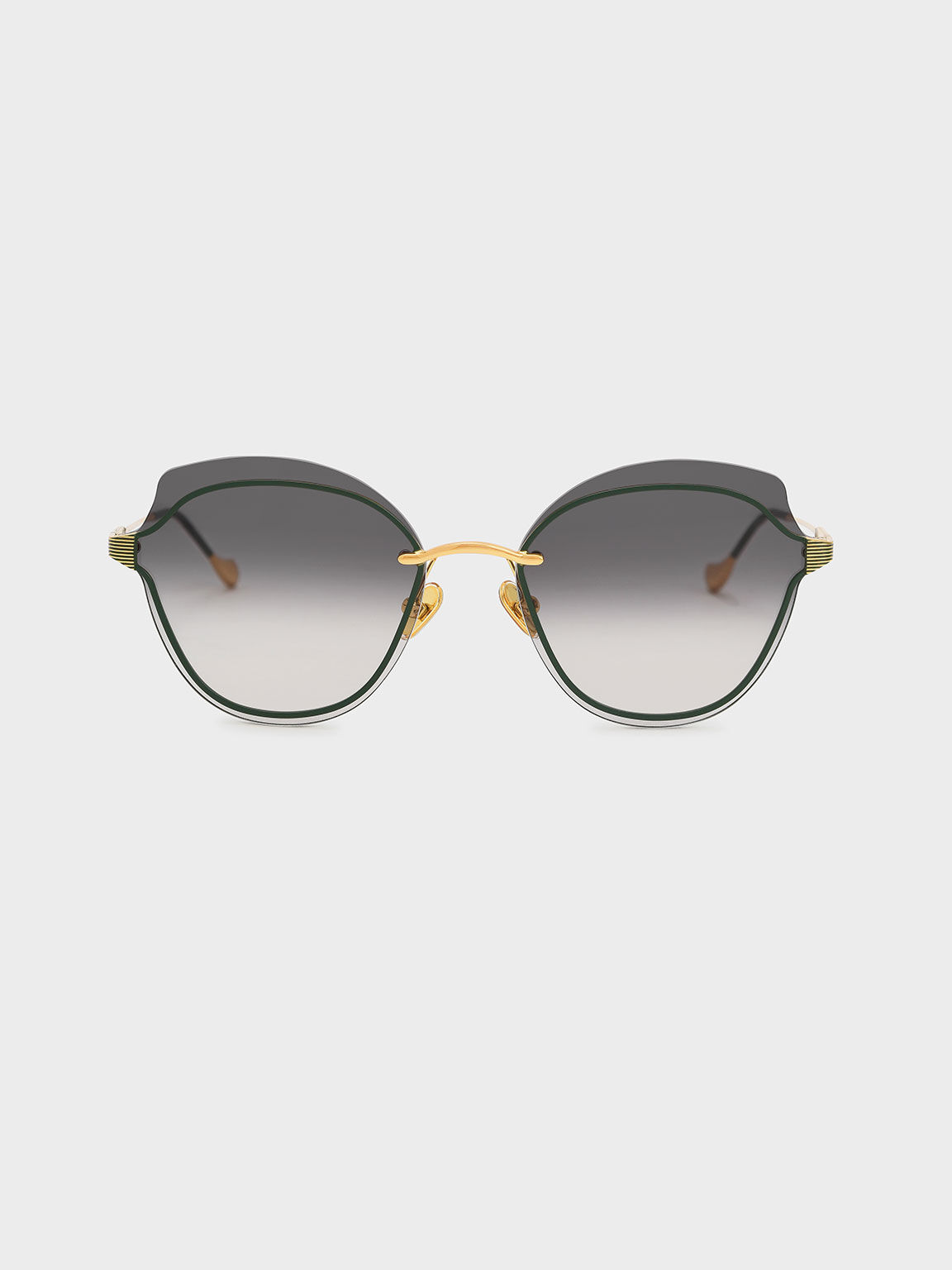 Cut-Out Butterfly Sunglasses, Olive, hi-res
