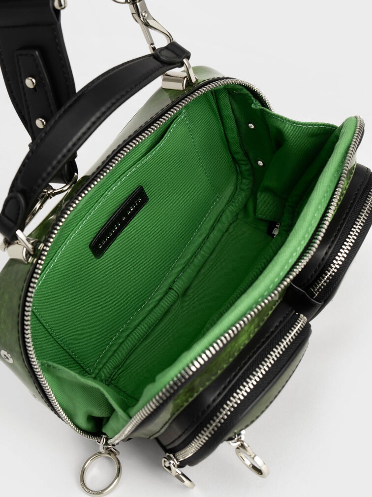 Multi-Pouch Crossbody Bag, Green, hi-res